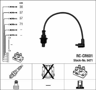 Augstsprieguma vadu komplekts NGK 8471 1