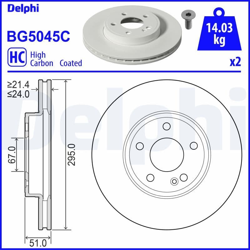 Bremžu diski DELPHI BG5045C 1