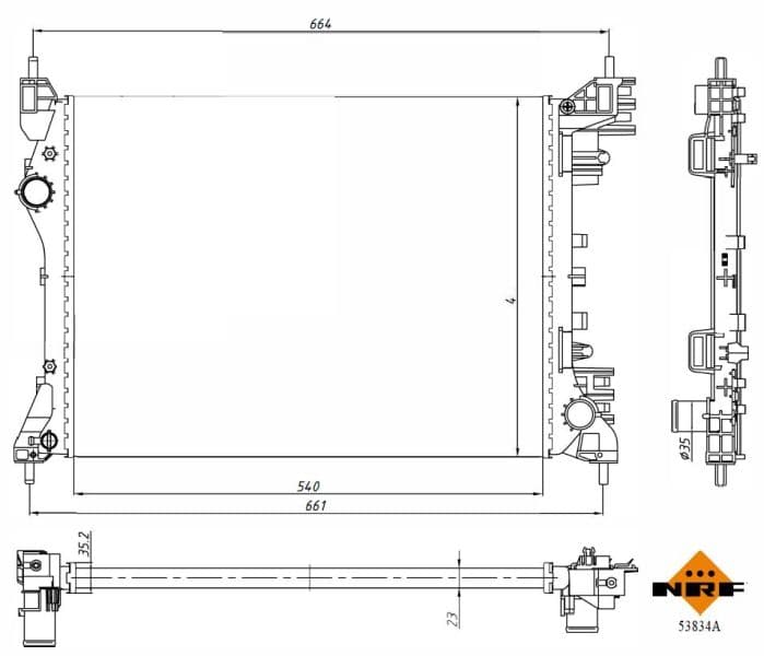 Radiators, Motora dzesēšanas sistēma NRF 53834A 1