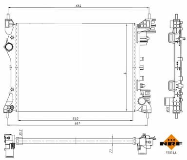 Radiators, Motora dzesēšanas sistēma NRF 53834A 1