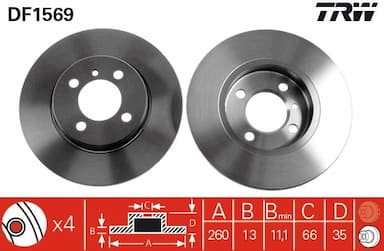 Bremžu diski TRW DF1569 1