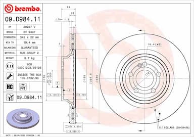 Bremžu diski BREMBO 09.D984.11 1