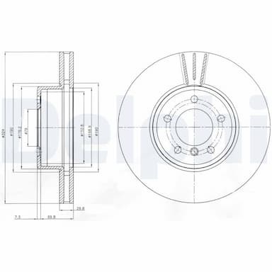 Bremžu diski DELPHI BG9871C 1