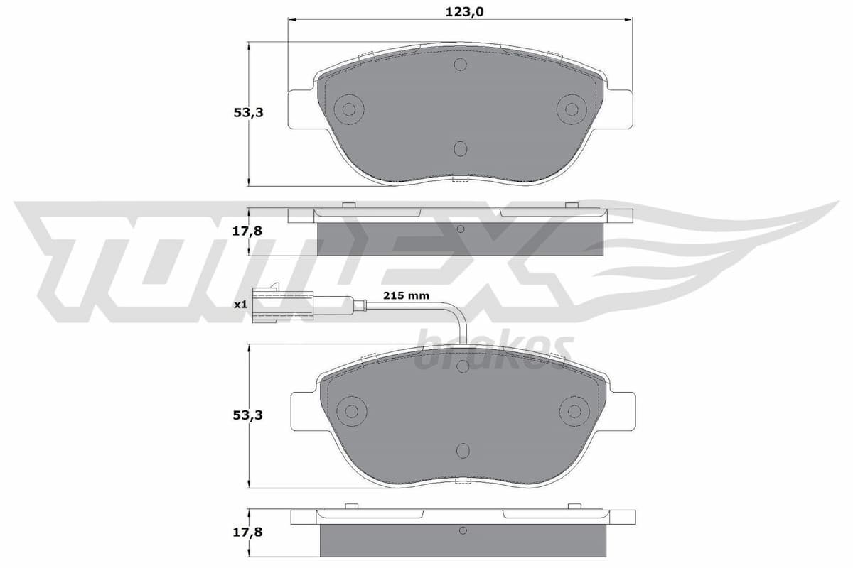 Bremžu uzliku kompl., Disku bremzes TOMEX Brakes TX 12-48 1