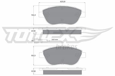 Bremžu uzliku kompl., Disku bremzes TOMEX Brakes TX 12-48 1