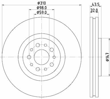 Bremžu diski HELLA 8DD 355 109-131 4