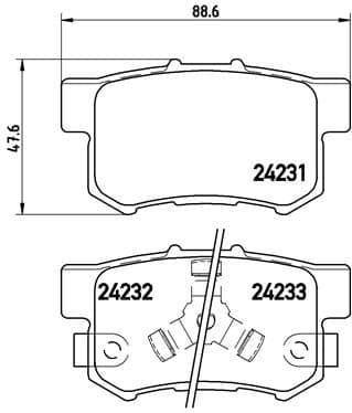 Bremžu uzliku kompl., Disku bremzes BREMBO P 28 051 1