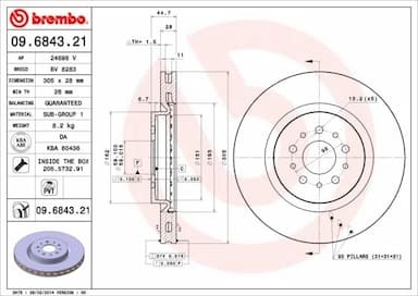 Bremžu diski BREMBO 09.6843.21 1