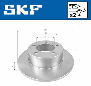 Bremžu diski SKF VKBD 90048 S2 2