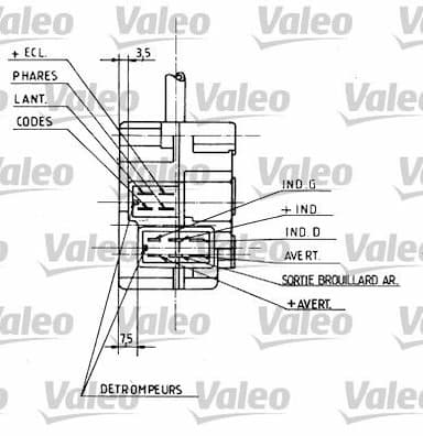 Slēdzis uz stūres statnes VALEO 251154 2