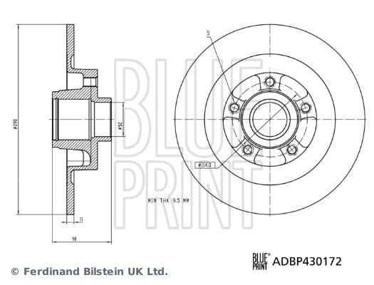 Bremžu diski BLUE PRINT ADBP430172 1