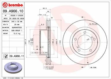 Bremžu diski BREMBO 09.A966.11 1