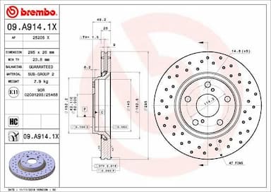 Bremžu diski BREMBO 09.A914.1X 1