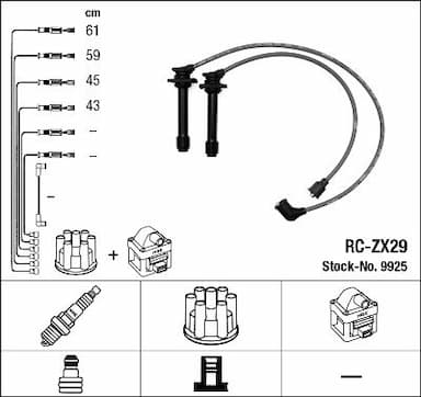 Augstsprieguma vadu komplekts NGK 9925 1
