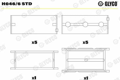 Kloķvārpstas gultnis GLYCO H046/6 STD 1