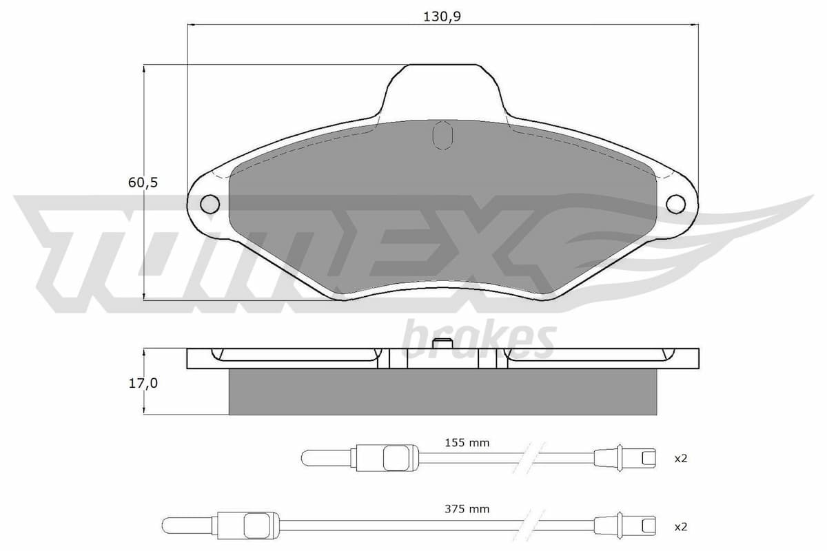 Bremžu uzliku kompl., Disku bremzes TOMEX Brakes TX 11-90 1