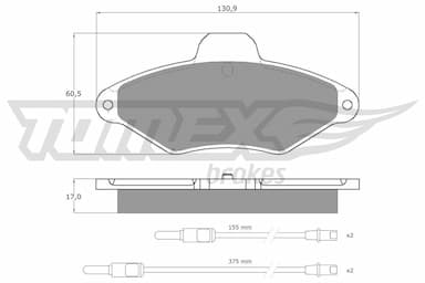 Bremžu uzliku kompl., Disku bremzes TOMEX Brakes TX 11-90 1