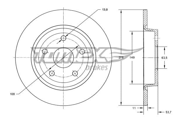 Bremžu diski TOMEX Brakes TX 73-94 1