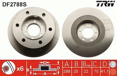 Bremžu diski TRW DF2788S 1