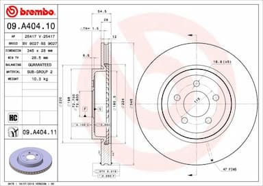 Bremžu diski BREMBO 09.A404.11 1