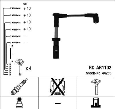 Augstsprieguma vadu komplekts NGK 44255 1