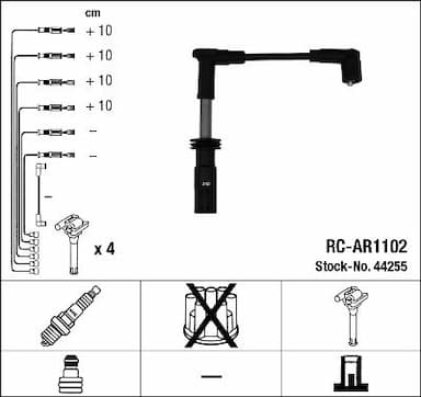 Augstsprieguma vadu komplekts NGK 44255 1