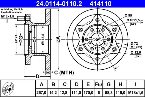 Bremžu diski ATE 24.0114-0110.2 1