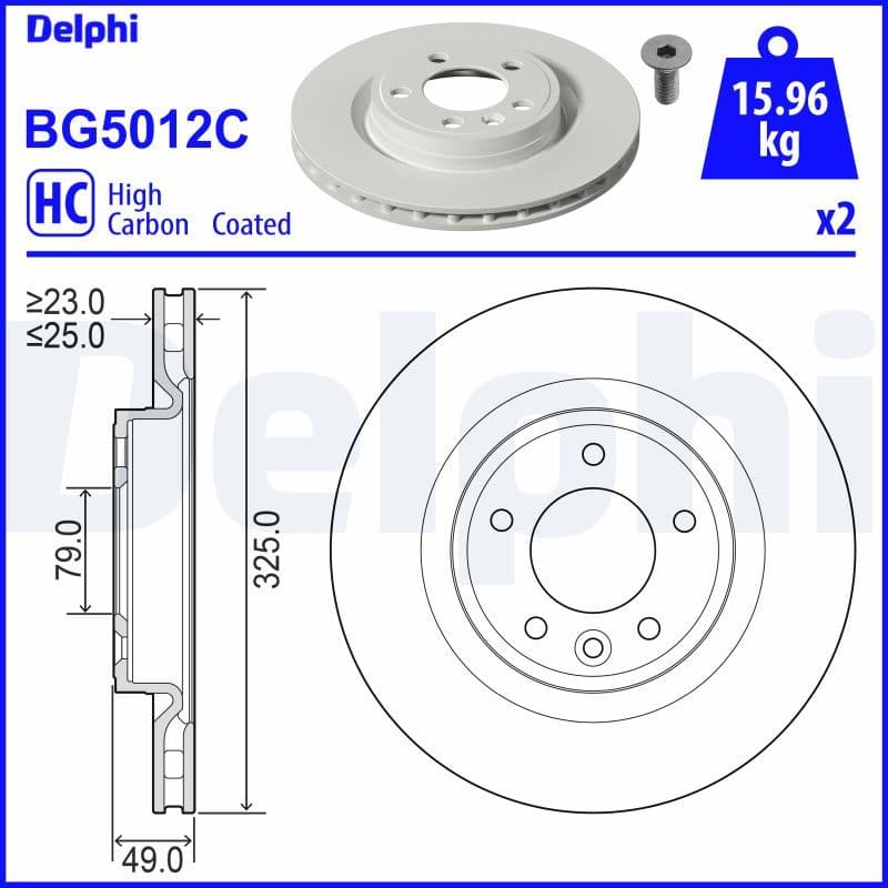 Bremžu diski DELPHI BG5012C 1