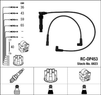 Augstsprieguma vadu komplekts NGK 0823 1