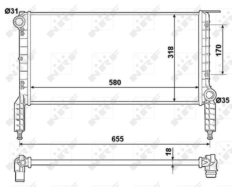 Radiators, Motora dzesēšanas sistēma NRF 53788 1