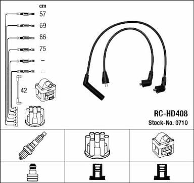 Augstsprieguma vadu komplekts NGK 0710 1