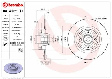 Bremžu diski BREMBO 08.A135.17 1