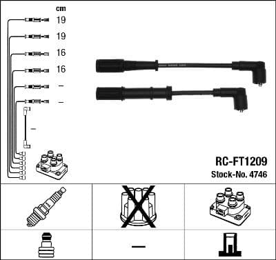 Augstsprieguma vadu komplekts NGK 4746 1