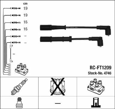 Augstsprieguma vadu komplekts NGK 4746 1