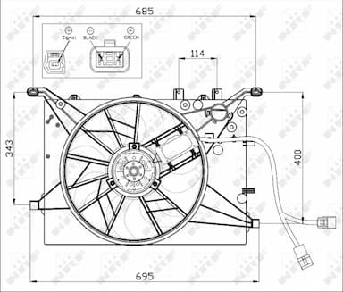 Ventilators, Motora dzesēšanas sistēma NRF 47460 3