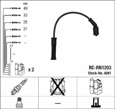 Augstsprieguma vadu komplekts NGK 4081 1