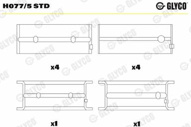 Kloķvārpstas gultnis GLYCO H077/5 STD 1