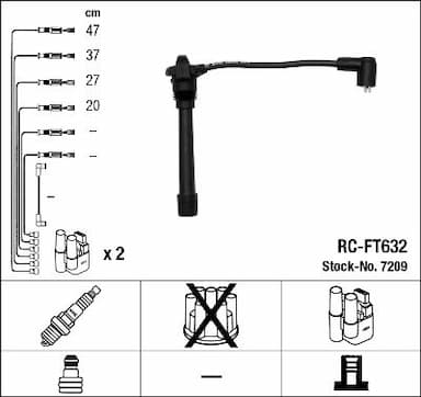 Augstsprieguma vadu komplekts NGK 7209 1