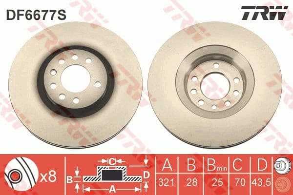 Bremžu diski TRW DF6677S 1