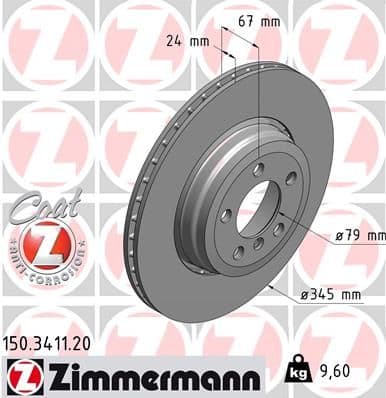 Bremžu diski ZIMMERMANN 150.3411.20 1