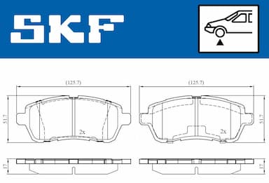 Bremžu uzliku kompl., Disku bremzes SKF VKBP 80031 6