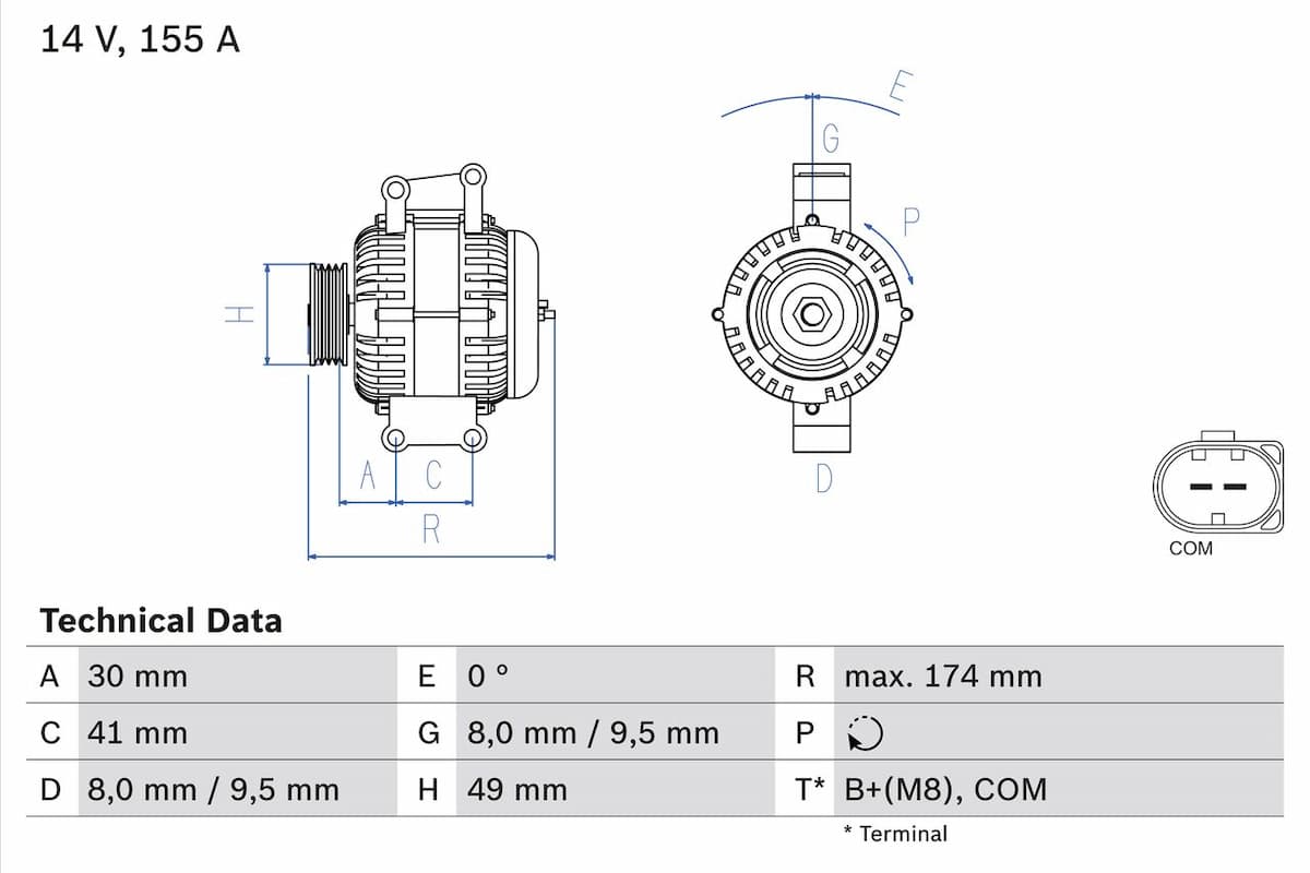 Ģenerators BOSCH 0 986 048 350 1