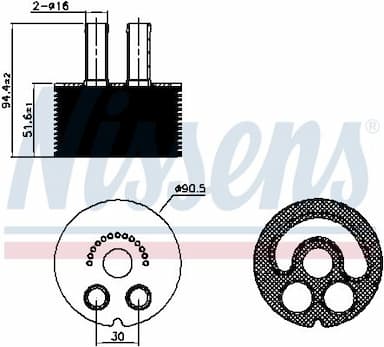 Eļļas radiators, Motoreļļa NISSENS 90935 7