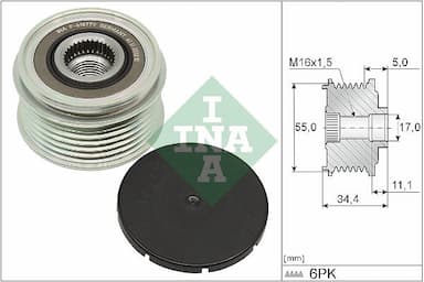 Ģeneratora brīvgaitas mehānisms Schaeffler INA 535 0357 10 1