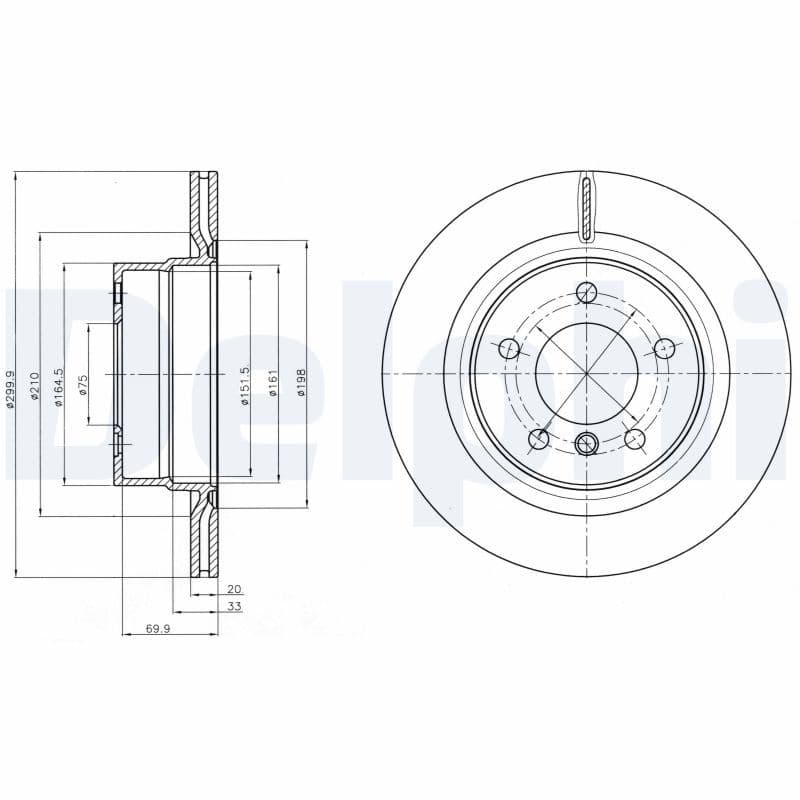 Bremžu diski DELPHI BG4293C 1