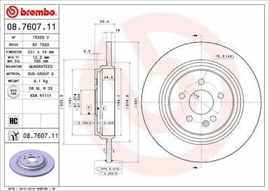 Bremžu diski BREMBO 08.7607.11 1