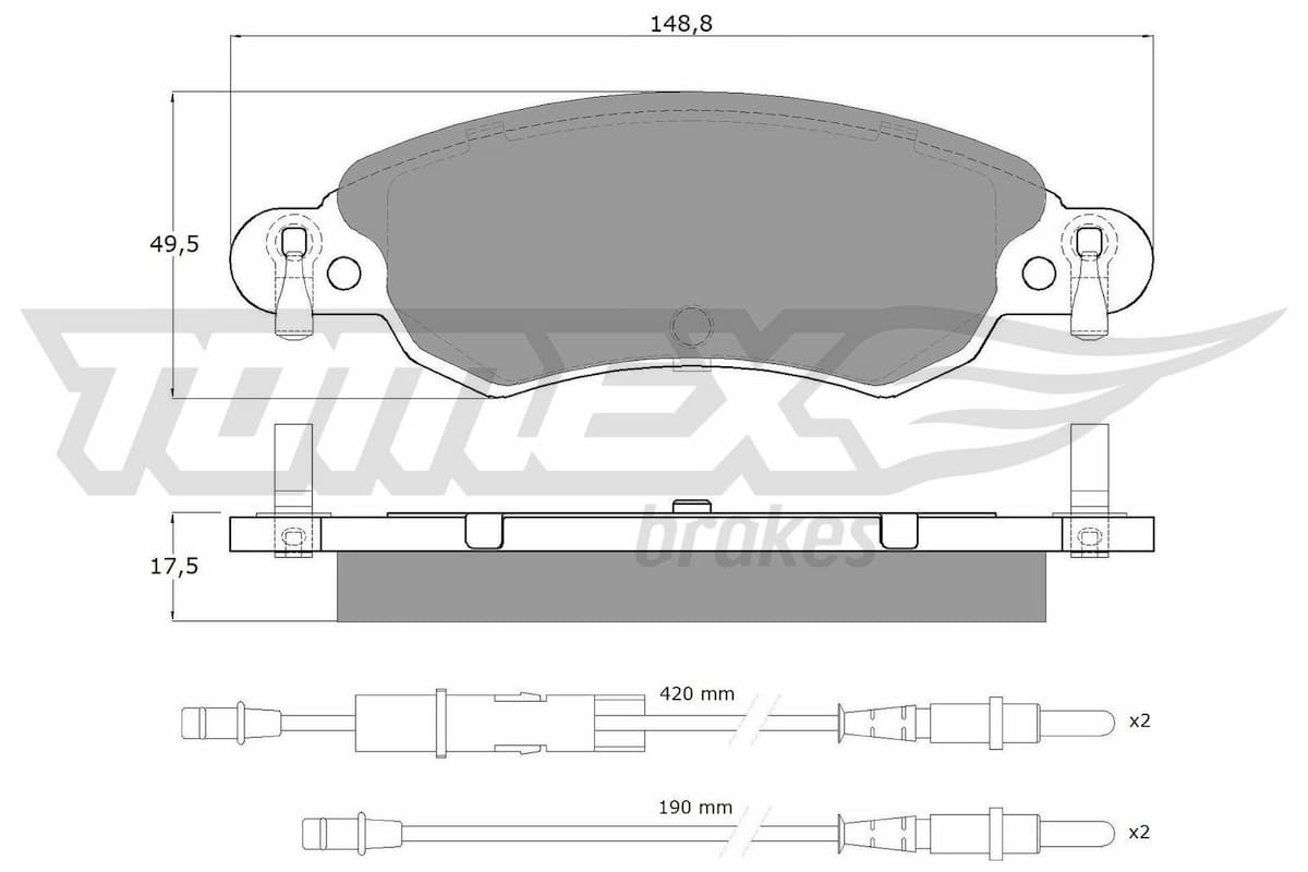 Bremžu uzliku kompl., Disku bremzes TOMEX Brakes TX 13-30 1