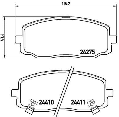 Bremžu uzliku kompl., Disku bremzes BREMBO P 30 032 1