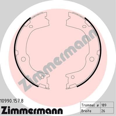 Bremžu loku kompl., Stāvbremze ZIMMERMANN 10990.157.8 1