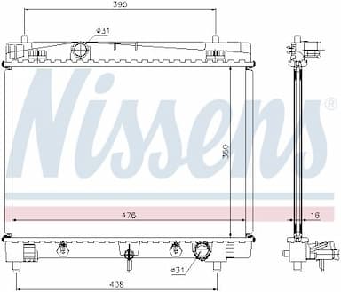 Radiators, Motora dzesēšanas sistēma NISSENS 64682 6